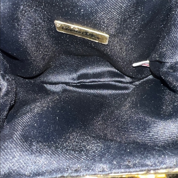 Vintage André Cellini Black Beaded Evening Bag with Goldtone Strap - Picture 5 of 7